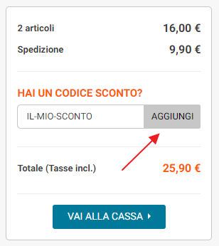 Inserimento buono sconto