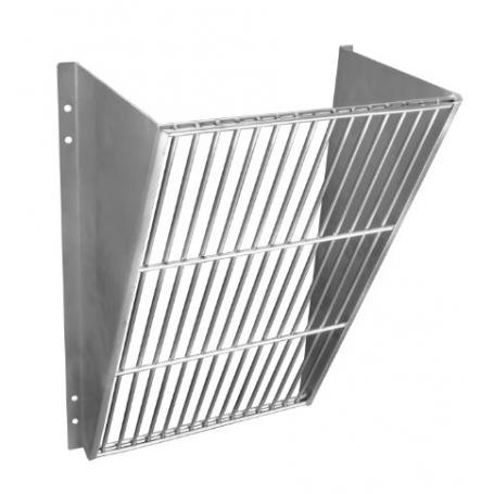 Wall rack for straw and hay in stainless steel